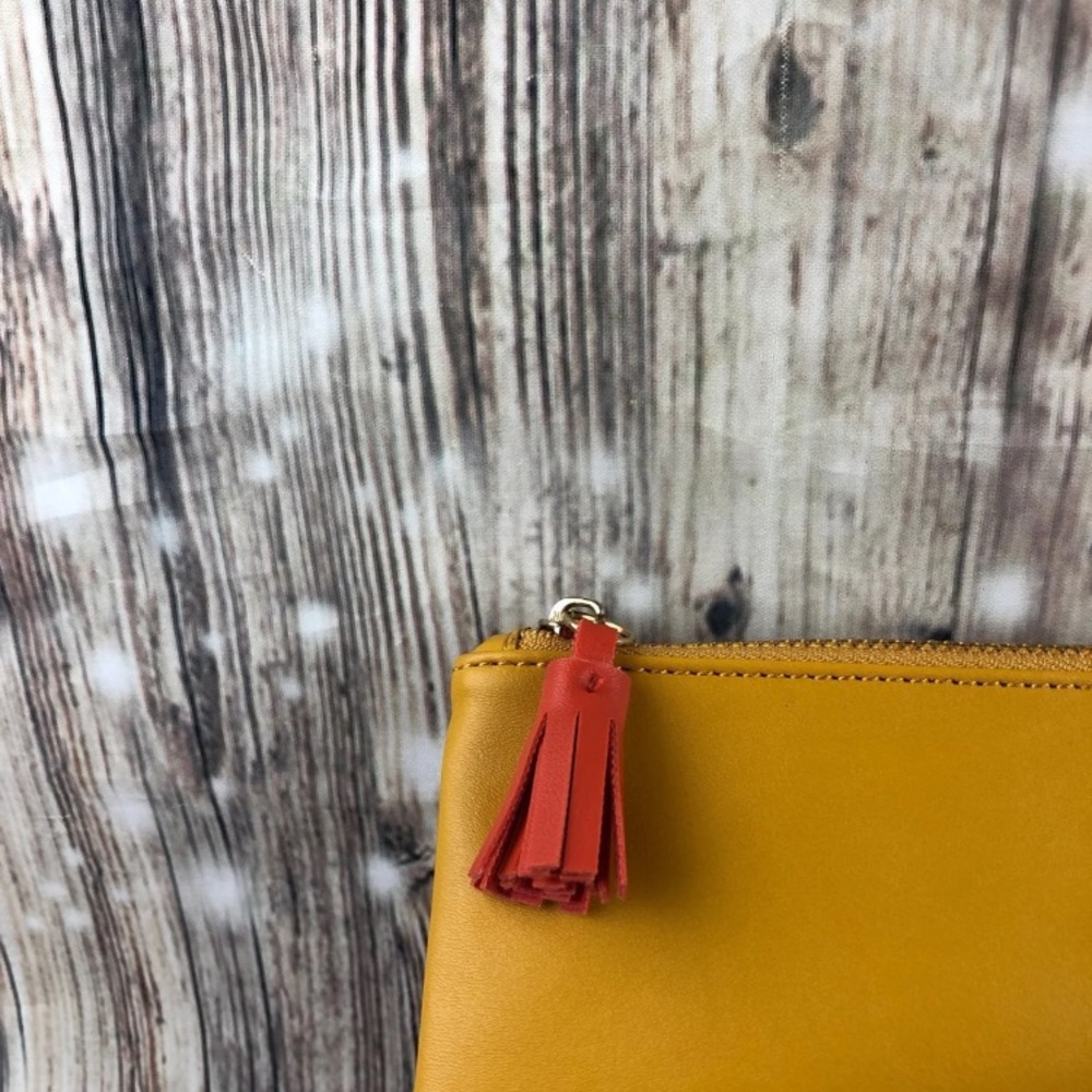 Mustard Yellow Reversible Floral Clutch - Picture 8 of 10